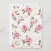 Pretty Pink Roses Floral Birthday Kaart (Achterkant)