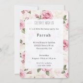 Pretty Pink Roses Floral Birthday Kaart (Voorkant)