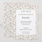 Pretty Pink Roses Floral Birthday   Kaart (Voorkant / Achterkant)