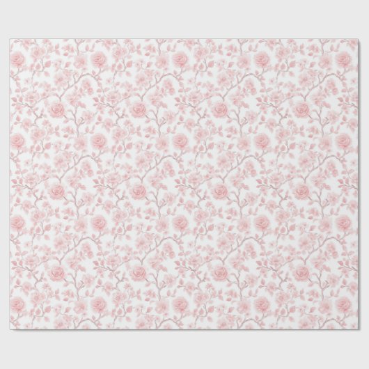 Pretty Pink Roses Floral Bridal Shower Cadeaupapier (Vlak)