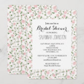 Pretty Pink Roses Floral Bridal Shower Kaart (Voorkant / Achterkant)