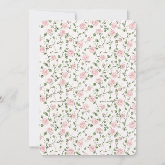 Pretty Pink Roses Floral Bridal Shower Kaart (Achterkant)