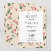 Pretty Pink Roses Floral Bridal Shower Kaart (Voorkant / Achterkant)