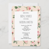 Pretty Pink Roses Floral Bridal Shower Kaart (Voorkant)