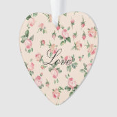 Pretty Pink Roses Floral Christmas Ornament (voorkant)