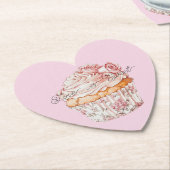 Pretty Pink Roses Floral Cupcake Bridal Shower Kartonnen Onderzetters (Gekanteld)