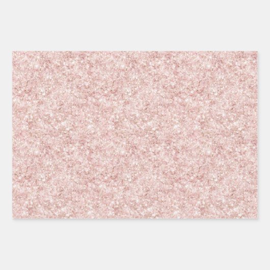 Pretty Pink Roses Floral Glitter Bridal Shower Inpakpapier Vel (Voorkant 2)