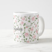 Pretty Pink Roses Floral   Grote Koffiekop (Voorkant rechts)