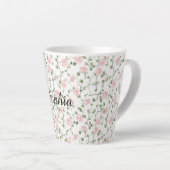 Pretty Pink Roses Floral   Latte Mok (Rechterhoek)