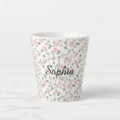 Pretty Pink Roses Floral   Latte Mok (Voorkant)