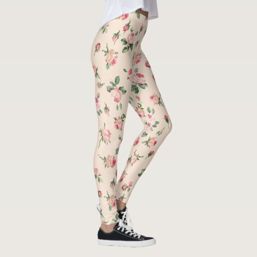 Pretty Pink Roses Floral Leggings (Rechts)