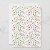 Pretty Pink Roses Floral Wedding Kaart (Achterkant)