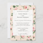 Pretty Pink Roses Floral Wedding Kaart (Voorkant)