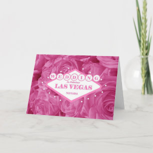 PRETTY PINK ROSES Las Vegas WEDDING Card Aankondiging