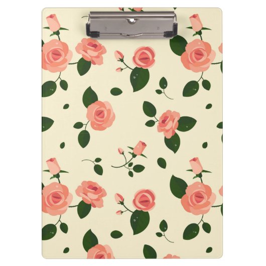 Pretty Pink Roses Pastel Pink Pattern Klembord (Voorkant)