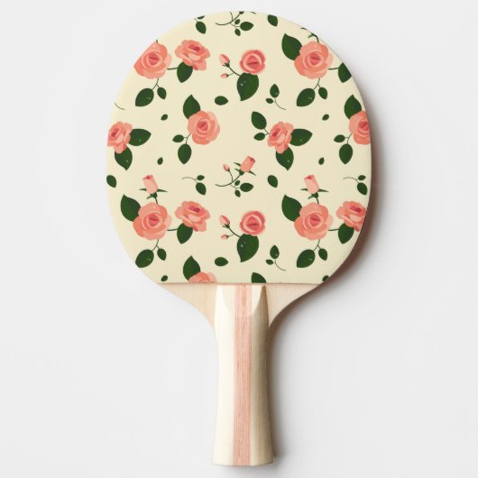 Pretty Pink Roses Pastel Pink Pattern Tafeltennisbatje (Voorkant)