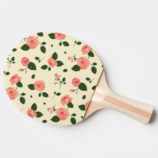 Pretty Pink Roses Pastel Pink Pattern Tafeltennisbatje (Zijkant)