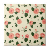 Pretty Pink Roses Pastel Pink Pattern Tegeltje (Voorkant)