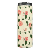 Pretty Pink Roses Pastel Pink Pattern Thermosbeker (Achterkant)