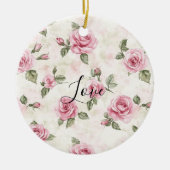 Pretty Pink Roses Romantic Love Keramisch Ornament (Voorkant)