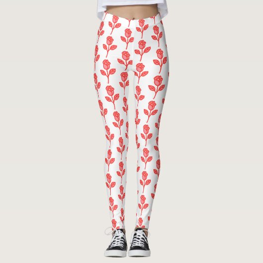 Pretty Pink Roses Trendy Leggings (Voorkant)