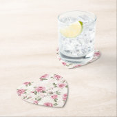 Pretty Pink Rozen Bruiloftsfeest Kartonnen Onderzetters (Insitu)