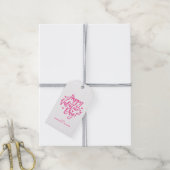 Pretty Pink Script Gelukkig Valentijnsdag Cadeaulabel (Met Touw)