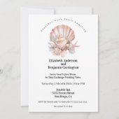 Pretty Pink Seashell and Pearls Wedding Kaart (Voorkant)