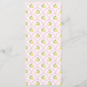 Pretty Pink Squiggle Lemon Bruiloft Luncheon Menu (Achterkant)