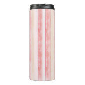 Pretty Pink Stripes Roses Floral Thermosbeker (Achterkant)