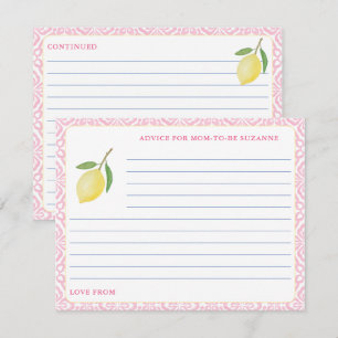 Pretty Pink Tiles Lemon Baby Shower Advieskaart Kaart