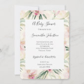 Pretty Pink Tropical Orchid Flowers Baby Shower Kaart (Voorkant)