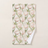 Pretty Pink Tulip Flowers Bad Handdoek (Handdoek)