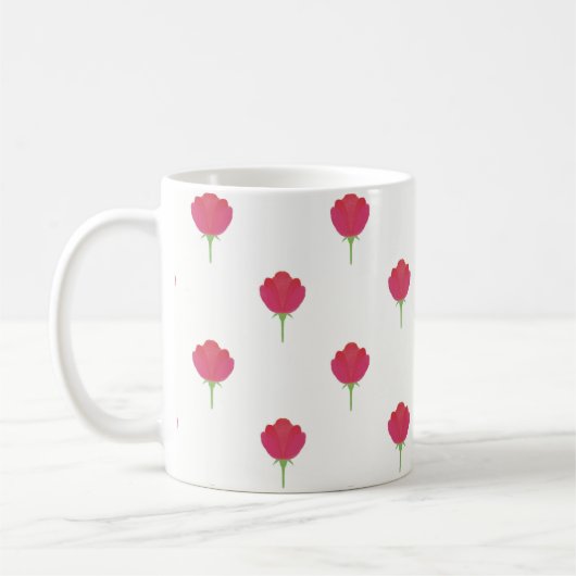 Pretty Pink tulip pattern Koffiemok (Links)