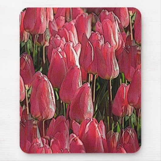 Pretty Pink Tulips Muismat (Voorkant)