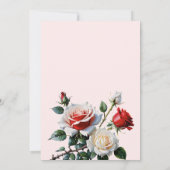 Pretty pink white red roses bridal shower kaart (Achterkant)