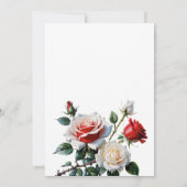 Pretty pink white red roses bridal shower kaart (Achterkant)