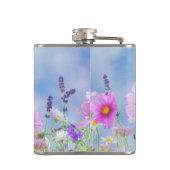 Pretty Pink Wild Flower Meadow Heupfles (Achterkant)