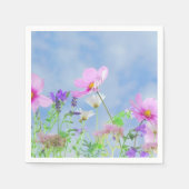 Pretty Pink Wild Flower Meadow Servet (Voorkant)