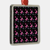 Pretty Pink Zwarte Cute vogels Patroon accessoires Metalen Ornament (Rechts)