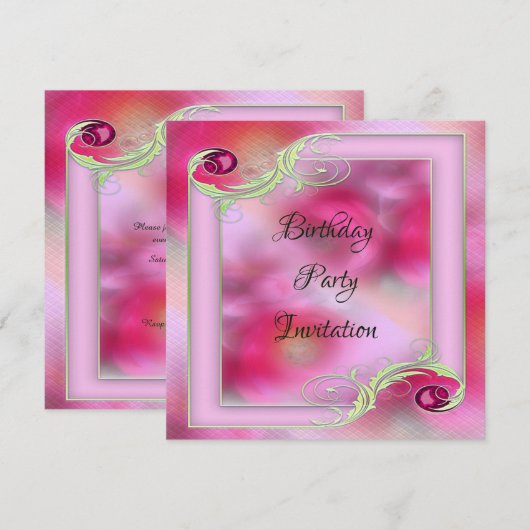 Pretty Pinks decoratieve Franse lijst Kaart (Voorkant / Achterkant)