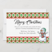 Pretty Plaid Snowman Photo Template Christmas Feestdagenkaart (Voorkant)