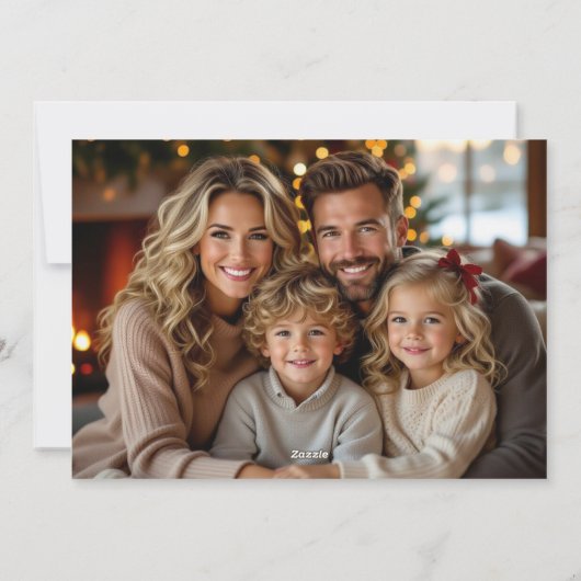 Pretty Plaid Snowman Photo Template Christmas Feestdagenkaart (Achterkant)