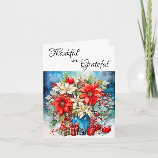Pretty Poinsettia Plant and Gifts Greeting Card Kaart (Voorkant)