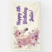 Pretty Ponies and Petals Birthday Banner (Verticaal)