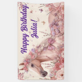 Pretty Ponies and Petals Birthday Banner  (Verticaal)