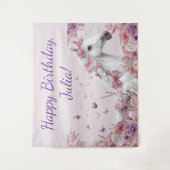Pretty Ponies and Petals Horse Birthday Banner Wandkleed (Voorkant)