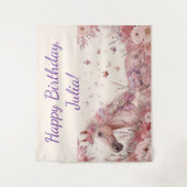 Pretty Ponies and Petals Horse Birthday Banner Wandkleed (Voorkant)