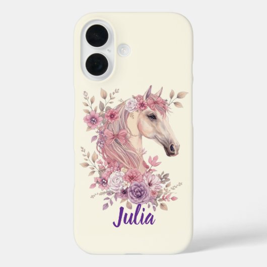 Pretty Ponies and Petals Horse Phone Case (Achterkant)
