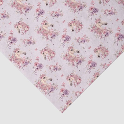 Pretty Ponies and Petals Horse Tissue Paper Tissuepapier (Detail)